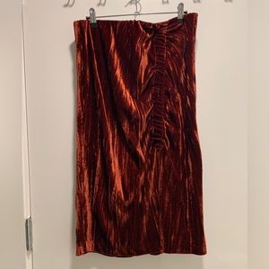 Zara trafaluc crushed velvet pencil skirt